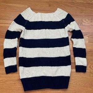 Navy blue and white stripe sweater. Worn twice